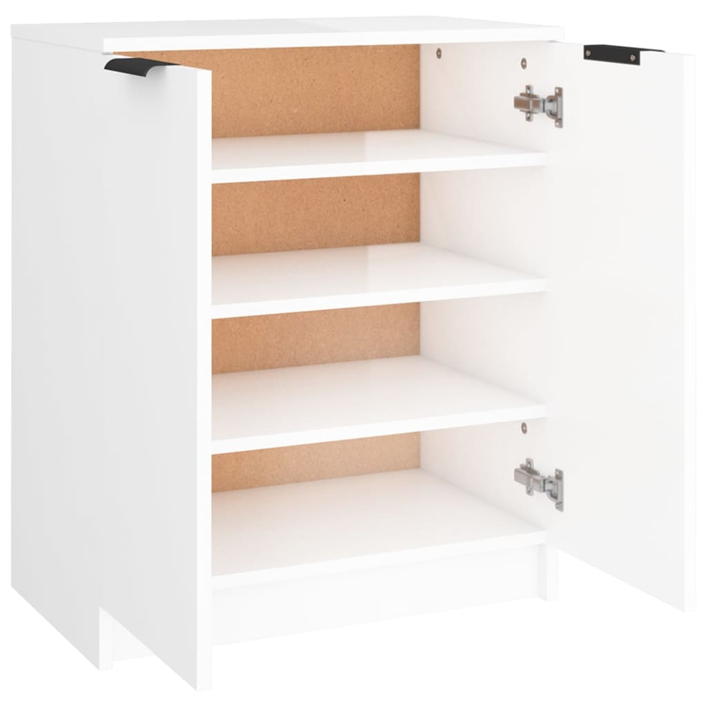 Schoenenkast 59x35x70 cm bewerkt hout hoogglans grijs is nu te koop bij PeponiXL, paradijselijk wonen!