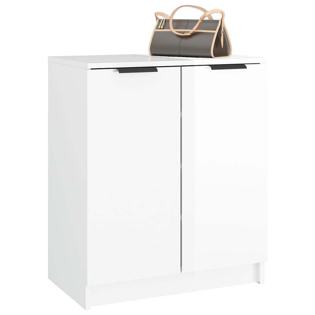 Schoenenkast 59x35x70 cm bewerkt hout hoogglans grijs is nu te koop bij PeponiXL, paradijselijk wonen!