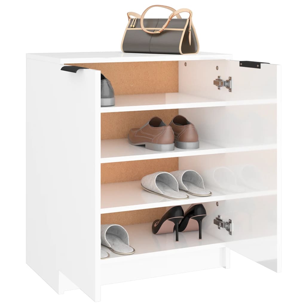 Schoenenkast 59x35x70 cm bewerkt hout hoogglans grijs is nu te koop bij PeponiXL, paradijselijk wonen!