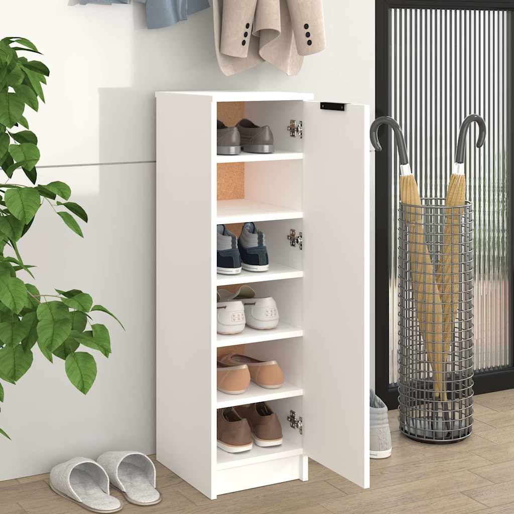 Schoenenkast 30x35x100 cm bewerkt hout wit is nu te koop bij PeponiXL, paradijselijk wonen!