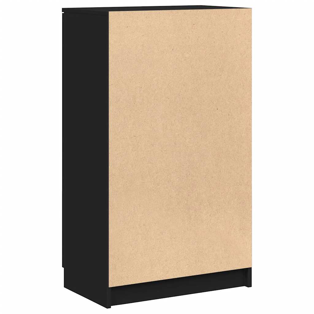Schoenenkast 59x35x100 cm bewerkt hout zwart is nu te koop bij PeponiXL, paradijselijk wonen!