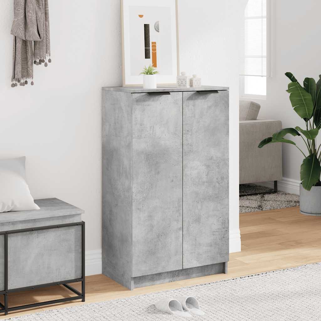Schoenenkast 59x35x100,5 cm bewerkt hout betongrijs is nu te koop bij PeponiXL, paradijselijk wonen!