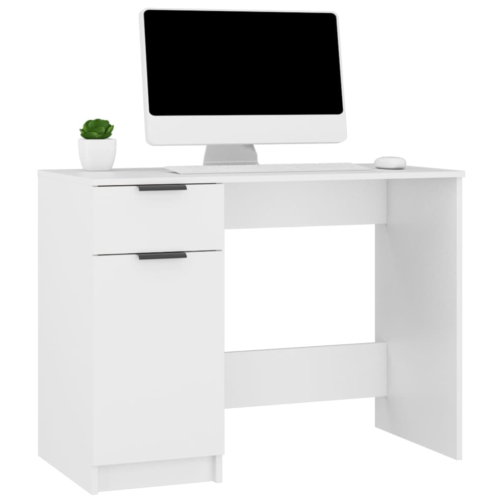Bureau 100x50x75 cm bewerkt hout wit is nu te koop bij PeponiXL, paradijselijk wonen!