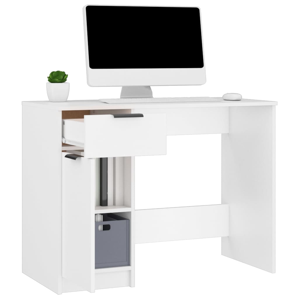 Bureau 100x50x75 cm bewerkt hout wit is nu te koop bij PeponiXL, paradijselijk wonen!