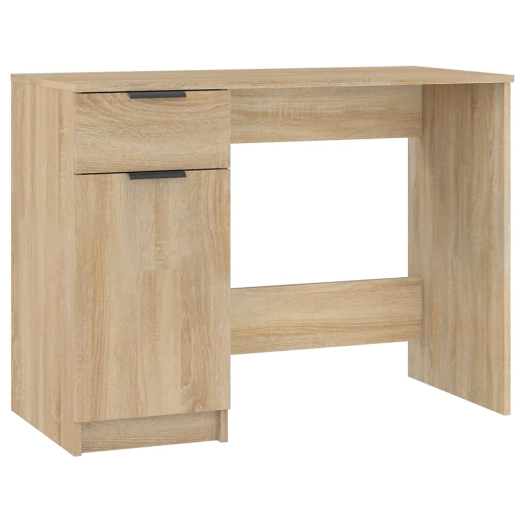 Bureau 100x50x75 cm bewerkt hout sonoma eikenkleurig is nu te koop bij PeponiXL, paradijselijk wonen!