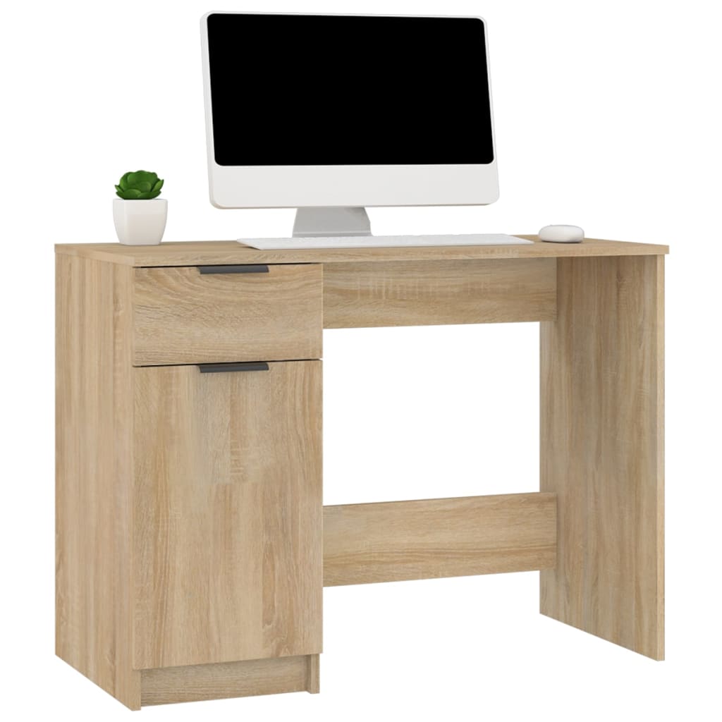 Bureau 100x50x75 cm bewerkt hout sonoma eikenkleurig is nu te koop bij PeponiXL, paradijselijk wonen!