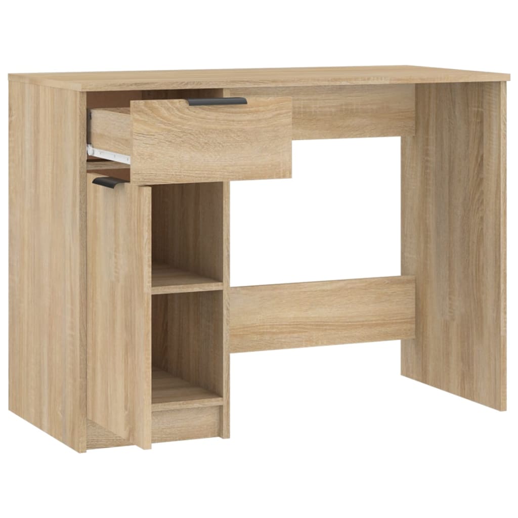 Bureau 100x50x75 cm bewerkt hout sonoma eikenkleurig is nu te koop bij PeponiXL, paradijselijk wonen!