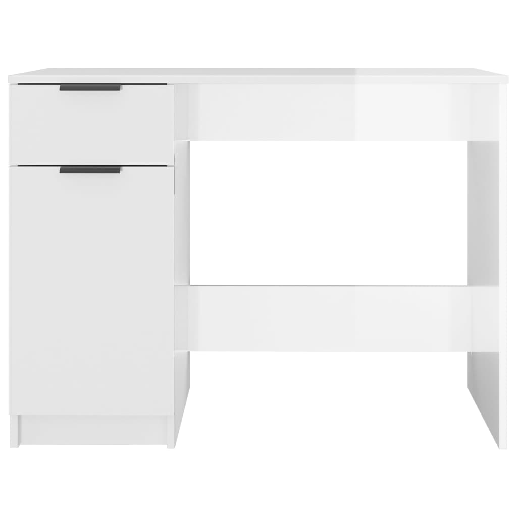 Bureau 100x50x75 cm bewerkt hout hoogglans wit is nu te koop bij PeponiXL, paradijselijk wonen!