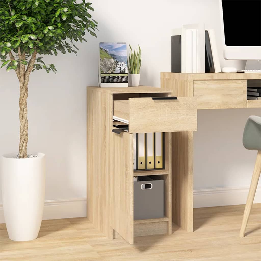 Bureaukast 33,5x50x75 cm bewerkt hout sonoma eikenkleurig is nu te koop bij PeponiXL, paradijselijk wonen!