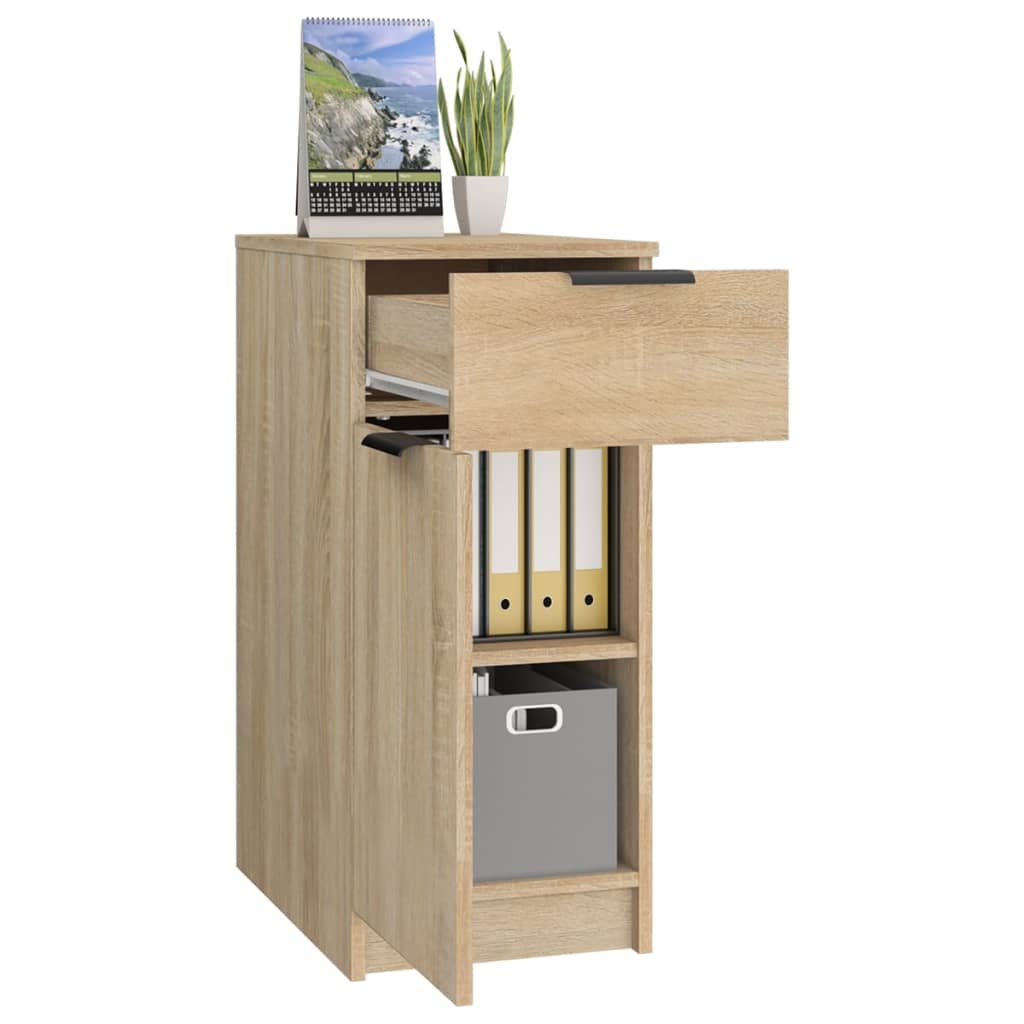 Bureaukast 33,5x50x75 cm bewerkt hout sonoma eikenkleurig is nu te koop bij PeponiXL, paradijselijk wonen!
