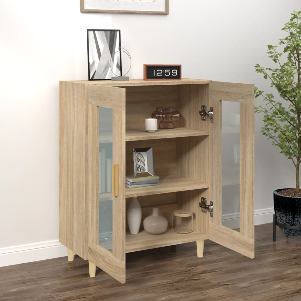 Dressoir 69,5x34x90 cm bewerkt hout sonoma eikenkleurig is nu te koop bij PeponiXL, paradijselijk wonen!