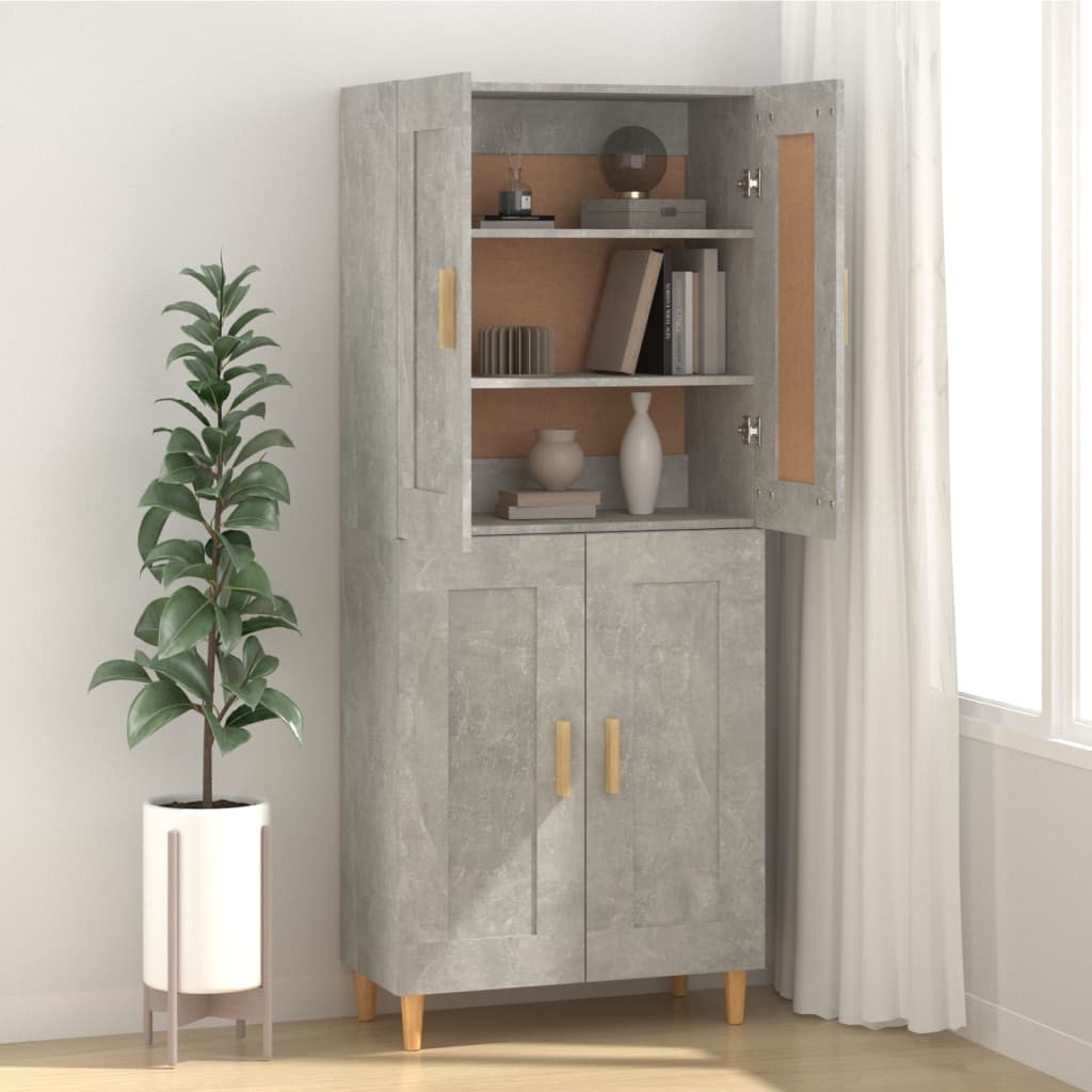 Dressoir 69,5x34x90 cm bewerkt hout betongrijs is nu te koop bij PeponiXL, paradijselijk wonen!