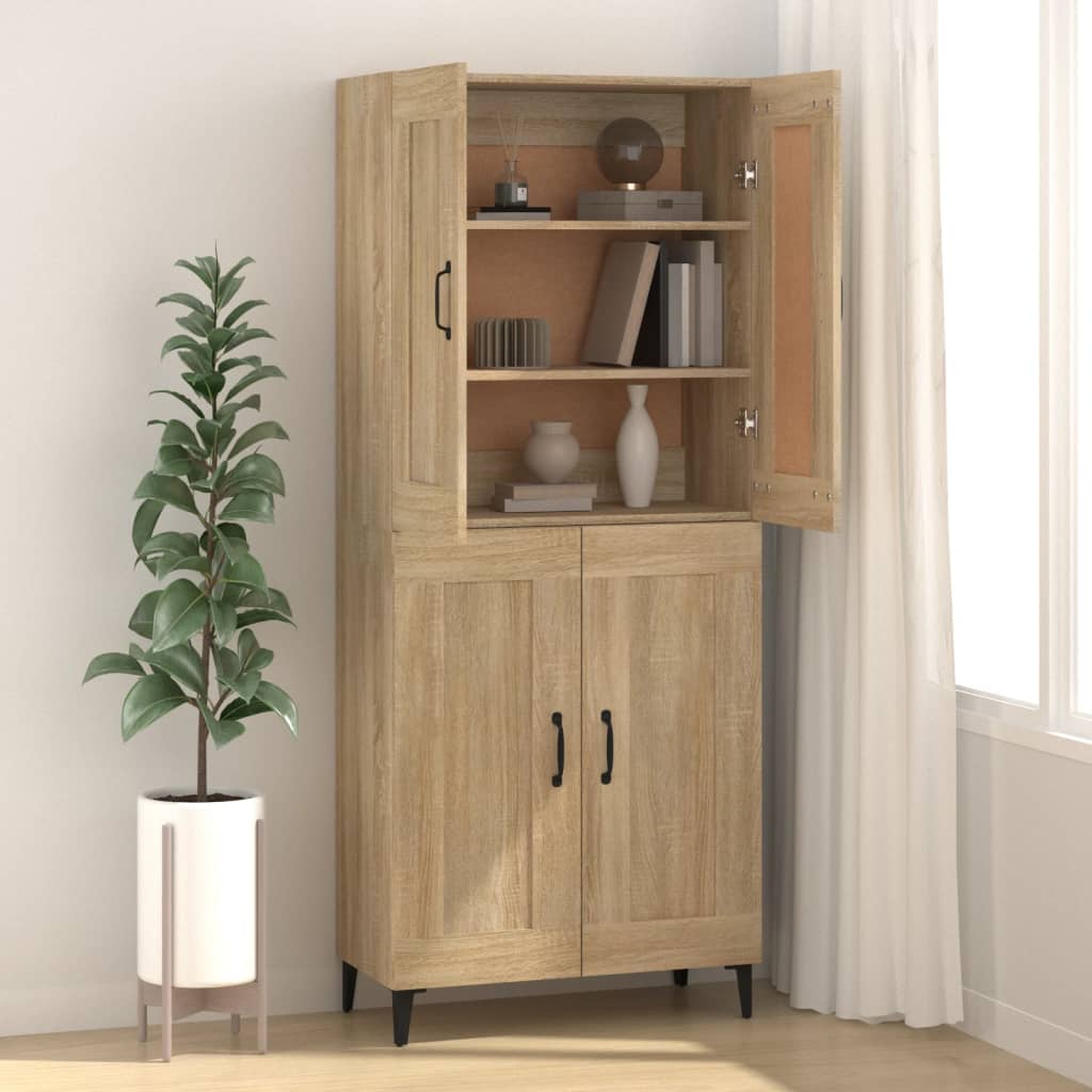 Dressoir 69,5x34x90 cm bewerkt hout sonoma eikenkleurig is nu te koop bij PeponiXL, paradijselijk wonen!