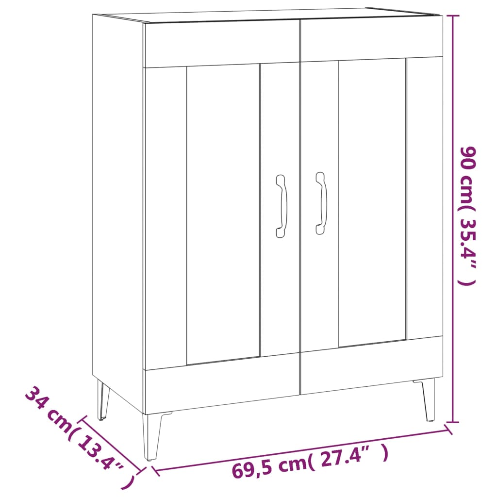 Dressoir 69,5x34x90 cm bewerkt hout sonoma eikenkleurig is nu te koop bij PeponiXL, paradijselijk wonen!