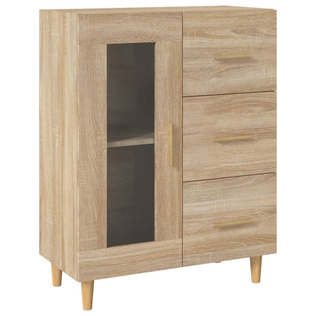 Dressoir 69,5x34x90 cm bewerkt hout sonoma eikenkleurig is nu te koop bij PeponiXL, paradijselijk wonen!