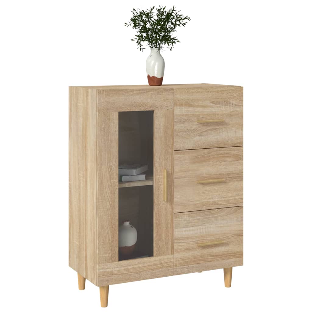 Dressoir 69,5x34x90 cm bewerkt hout sonoma eikenkleurig is nu te koop bij PeponiXL, paradijselijk wonen!