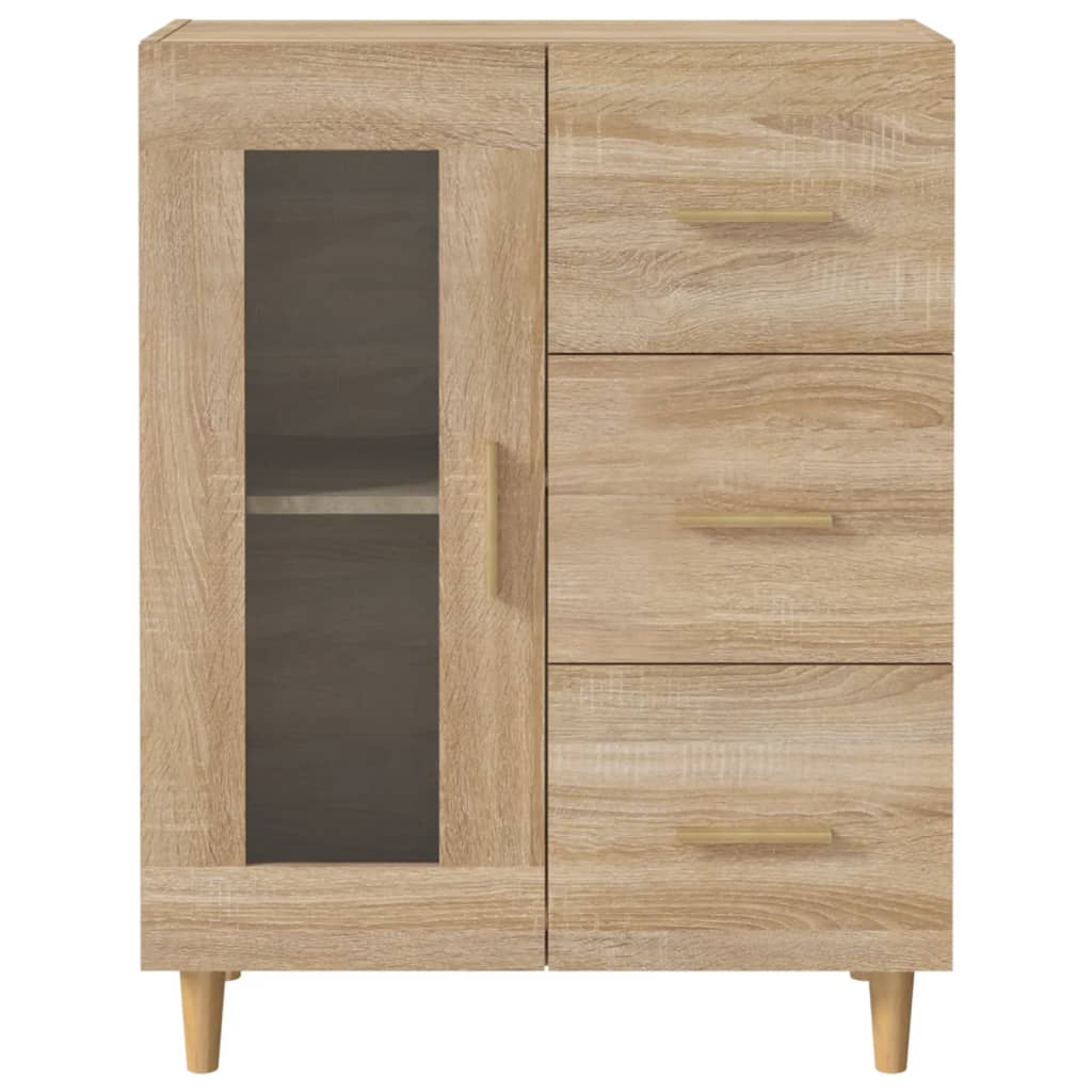 Dressoir 69,5x34x90 cm bewerkt hout sonoma eikenkleurig is nu te koop bij PeponiXL, paradijselijk wonen!