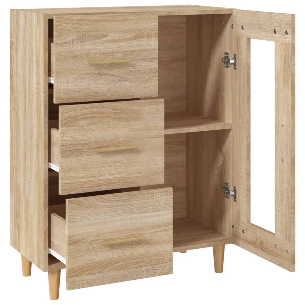 Dressoir 69,5x34x90 cm bewerkt hout sonoma eikenkleurig is nu te koop bij PeponiXL, paradijselijk wonen!