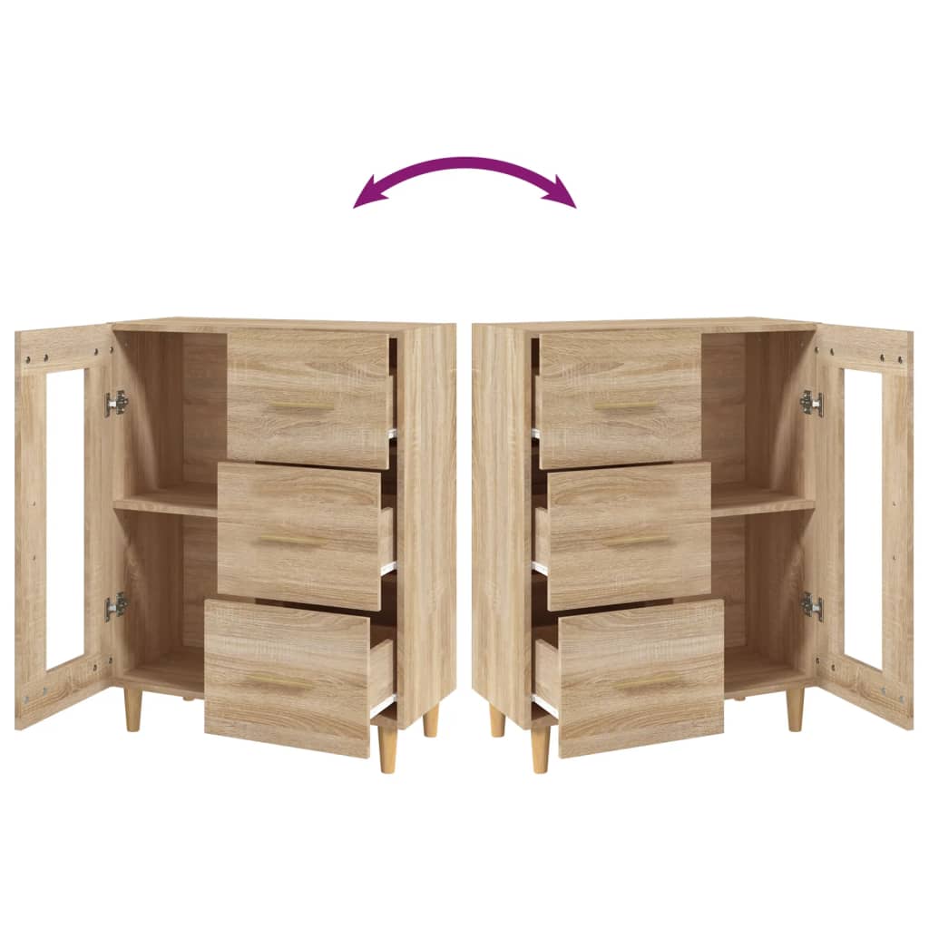 Dressoir 69,5x34x90 cm bewerkt hout sonoma eikenkleurig is nu te koop bij PeponiXL, paradijselijk wonen!