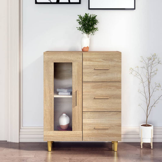 Dressoir 69,5x34x90 cm bewerkt hout sonoma eikenkleurig is nu te koop bij PeponiXL, paradijselijk wonen!