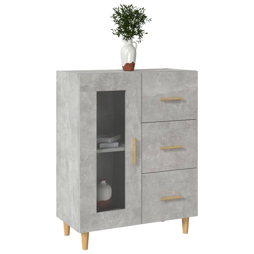 Dressoir 69,5x34x90 cm bewerkt hout betongrijs is nu te koop bij PeponiXL, paradijselijk wonen!