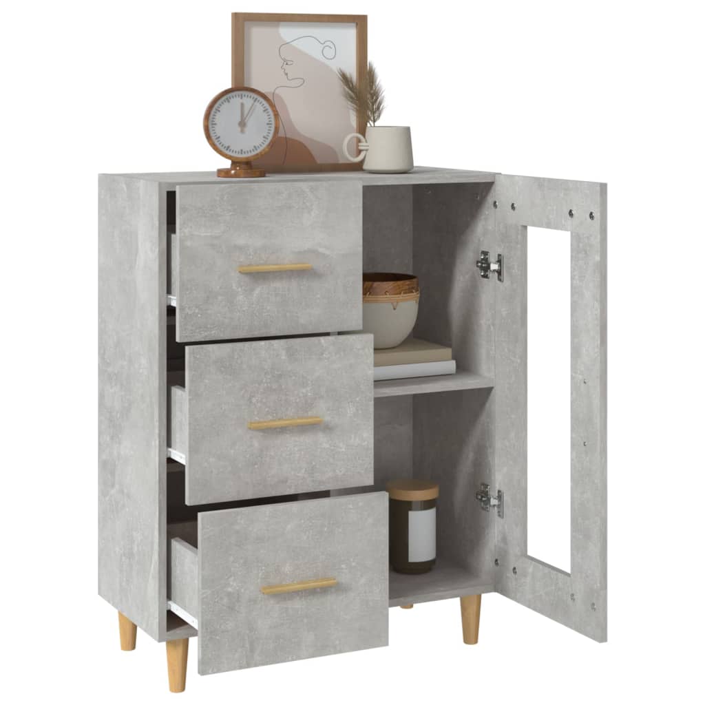 Dressoir 69,5x34x90 cm bewerkt hout betongrijs is nu te koop bij PeponiXL, paradijselijk wonen!