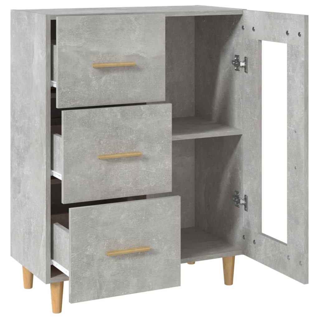 Dressoir 69,5x34x90 cm bewerkt hout betongrijs is nu te koop bij PeponiXL, paradijselijk wonen!