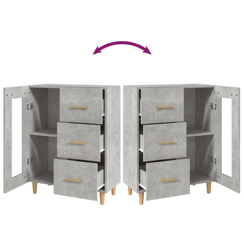 Dressoir 69,5x34x90 cm bewerkt hout betongrijs is nu te koop bij PeponiXL, paradijselijk wonen!