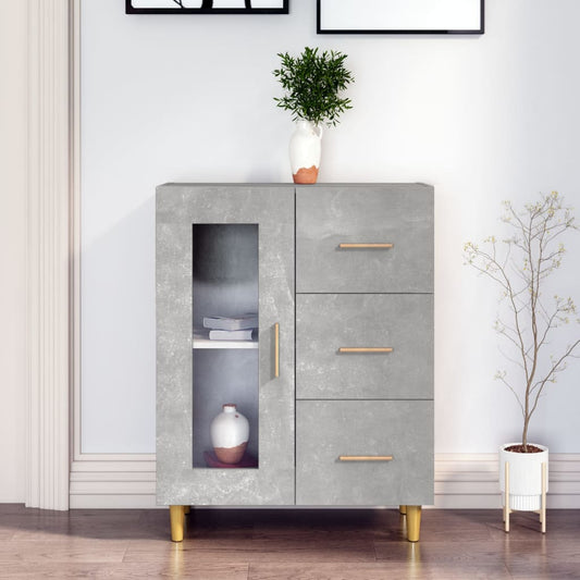 Dressoir 69,5x34x90 cm bewerkt hout betongrijs is nu te koop bij PeponiXL, paradijselijk wonen!