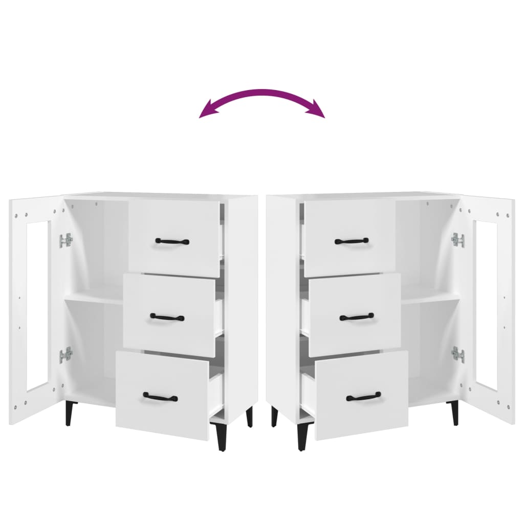 Dressoir 69,5x34x90 cm bewerkt hout wit is nu te koop bij PeponiXL, paradijselijk wonen!