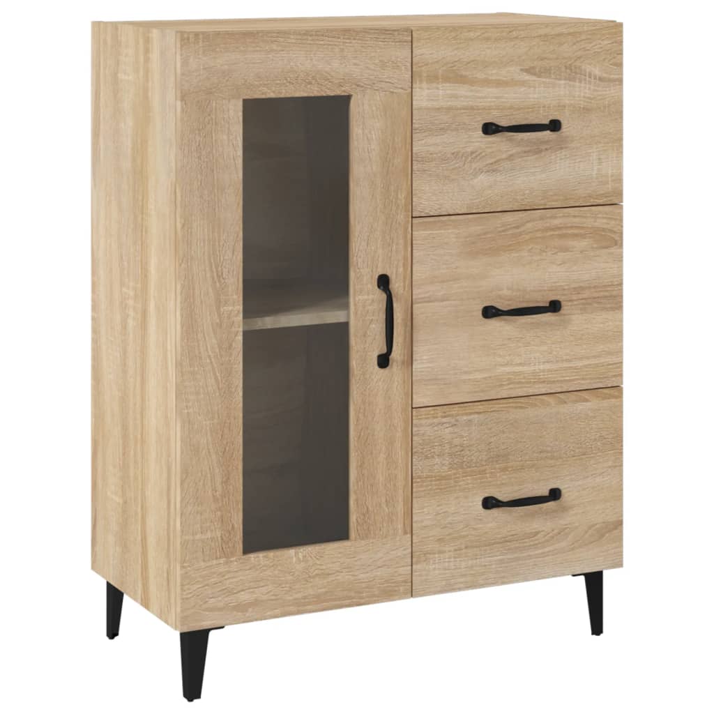 Dressoir 69,5x34x90 cm bewerkt hout sonoma eikenkleurig is nu te koop bij PeponiXL, paradijselijk wonen!