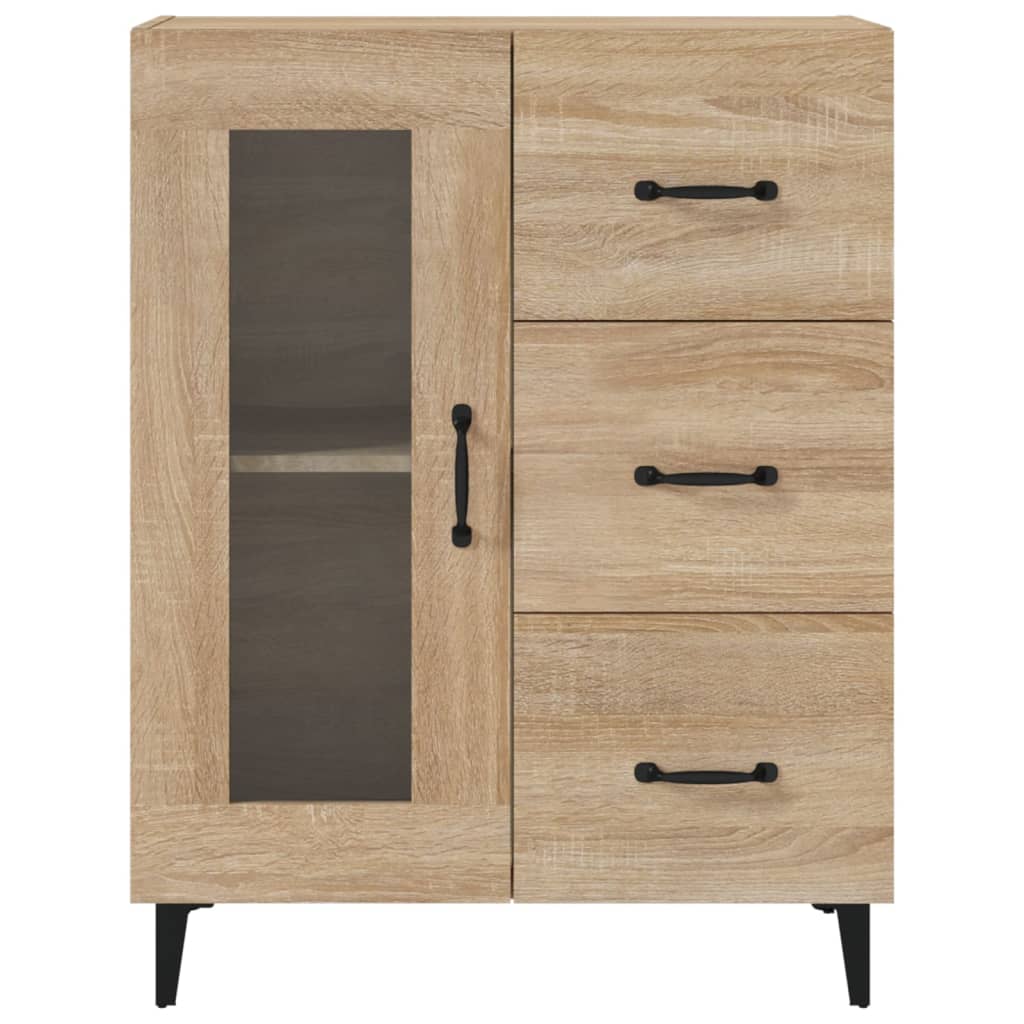 Dressoir 69,5x34x90 cm bewerkt hout sonoma eikenkleurig is nu te koop bij PeponiXL, paradijselijk wonen!