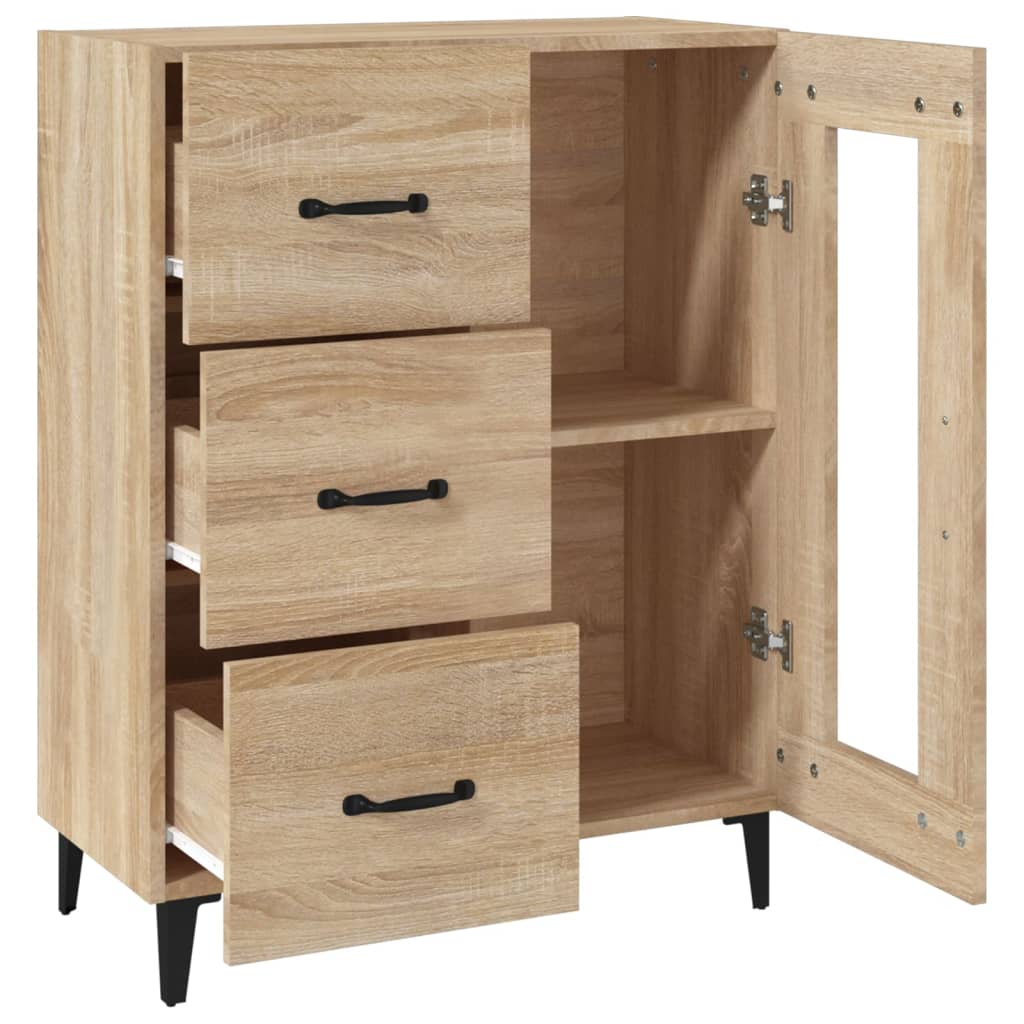 Dressoir 69,5x34x90 cm bewerkt hout sonoma eikenkleurig is nu te koop bij PeponiXL, paradijselijk wonen!
