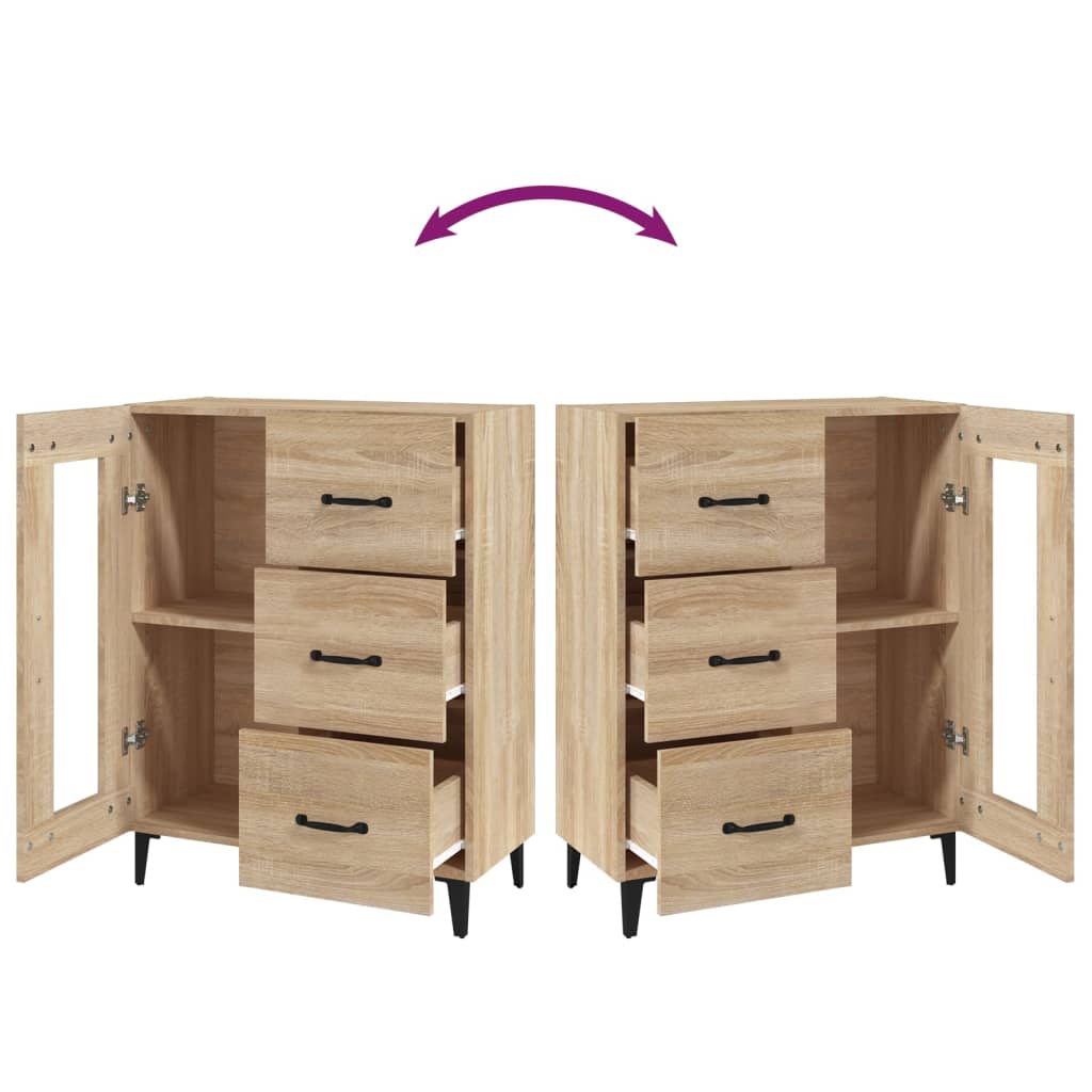 Dressoir 69,5x34x90 cm bewerkt hout sonoma eikenkleurig is nu te koop bij PeponiXL, paradijselijk wonen!