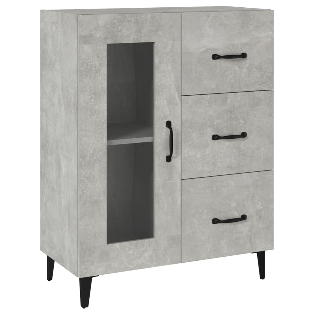 Dressoir 69,5x34x90 cm bewerkt hout betongrijs is nu te koop bij PeponiXL, paradijselijk wonen!