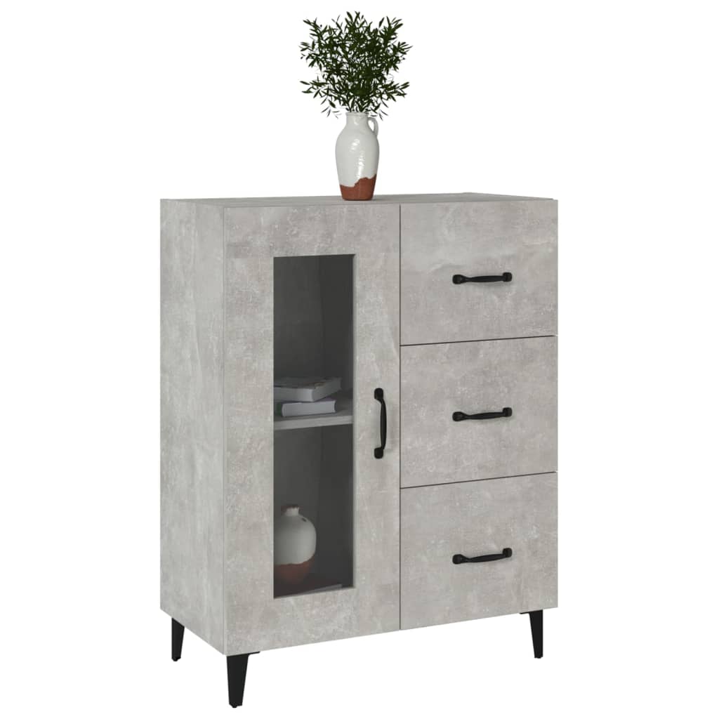 Dressoir 69,5x34x90 cm bewerkt hout betongrijs is nu te koop bij PeponiXL, paradijselijk wonen!