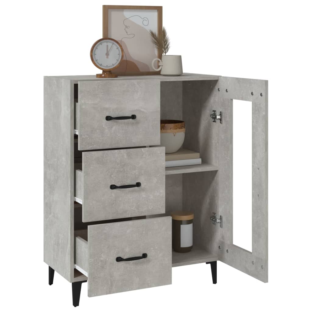 Dressoir 69,5x34x90 cm bewerkt hout betongrijs is nu te koop bij PeponiXL, paradijselijk wonen!