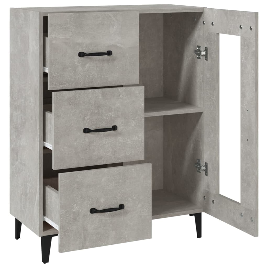 Dressoir 69,5x34x90 cm bewerkt hout betongrijs is nu te koop bij PeponiXL, paradijselijk wonen!