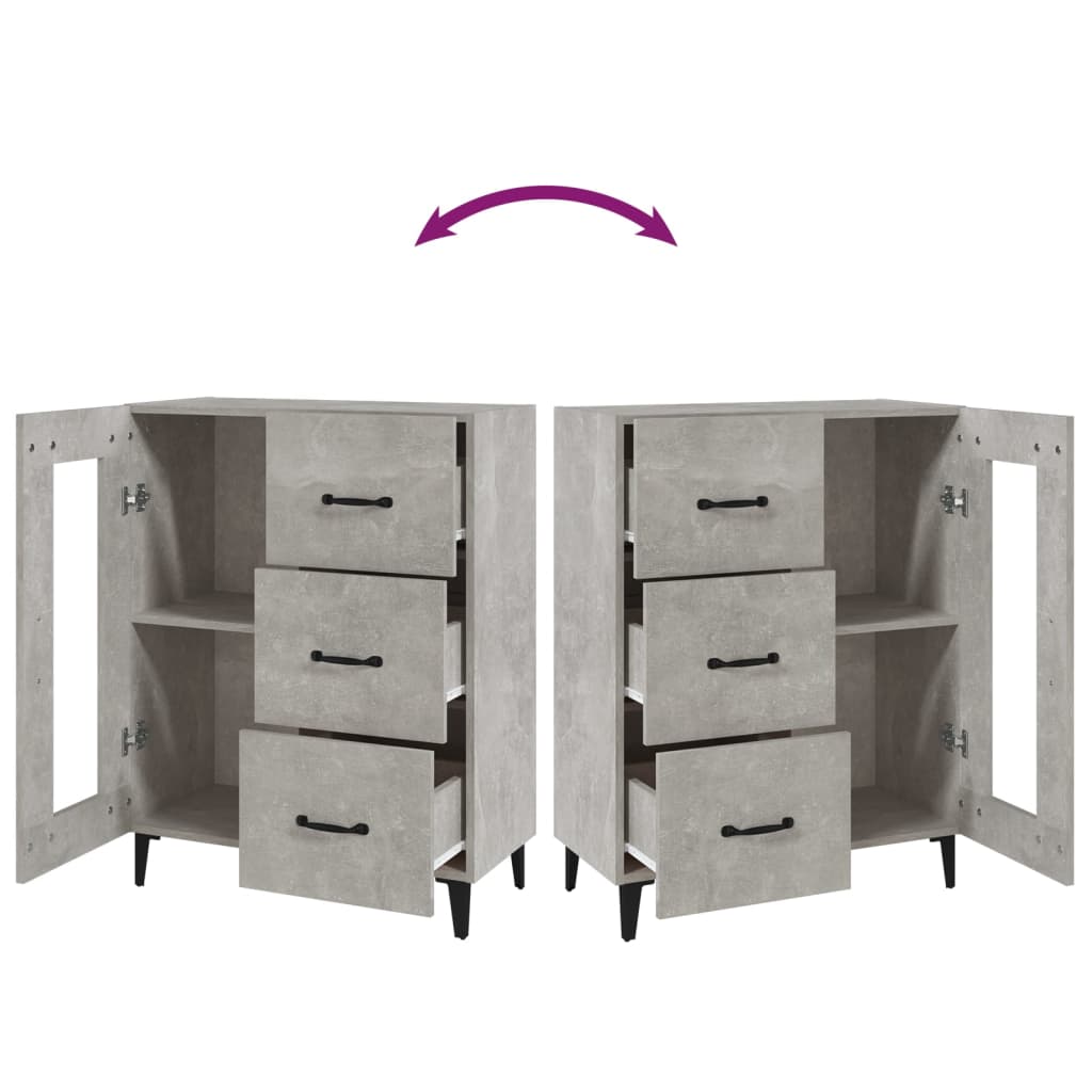 Dressoir 69,5x34x90 cm bewerkt hout betongrijs is nu te koop bij PeponiXL, paradijselijk wonen!