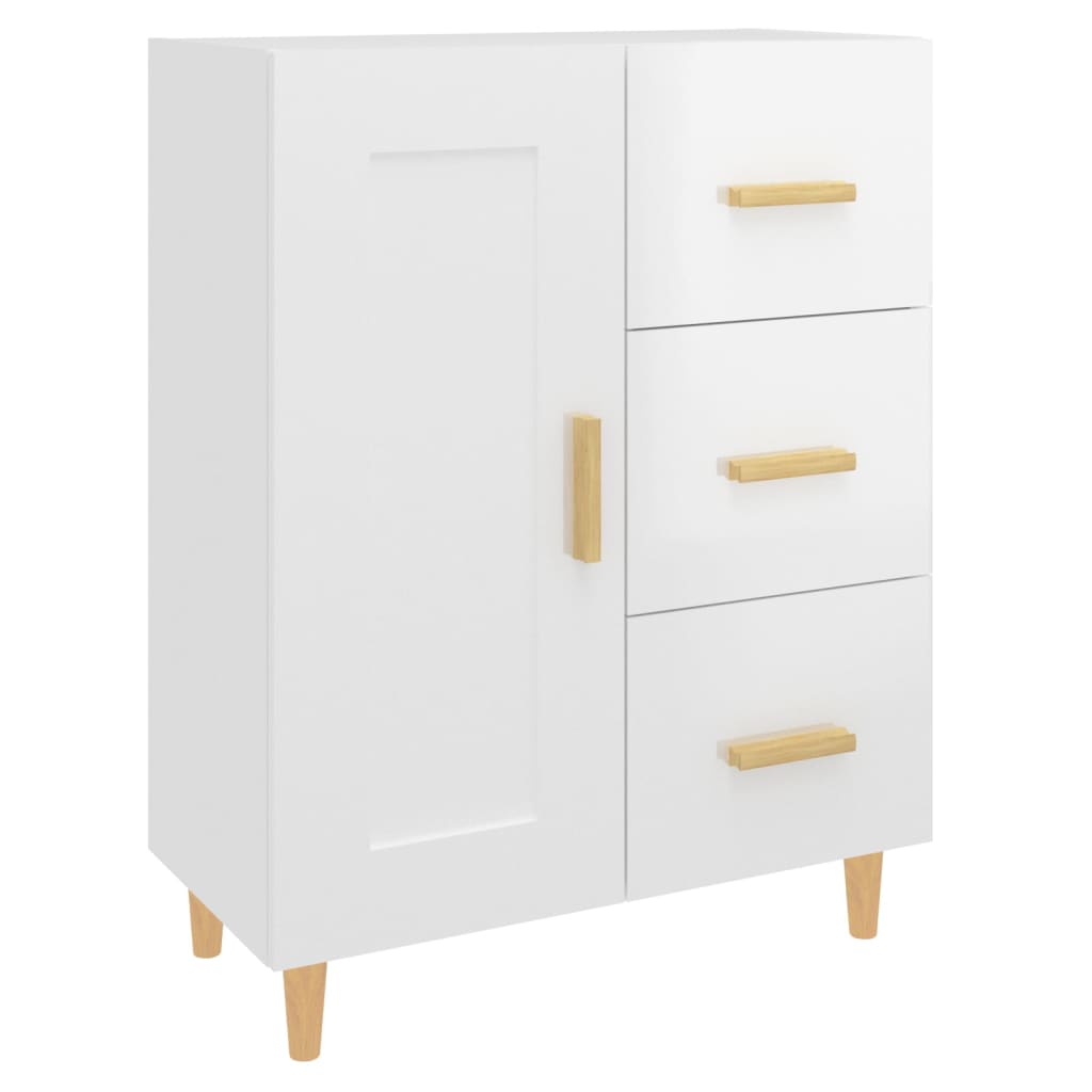 Dressoir 69,5x34x90 cm bewerkt hout hoogglans wit is nu te koop bij PeponiXL, paradijselijk wonen!