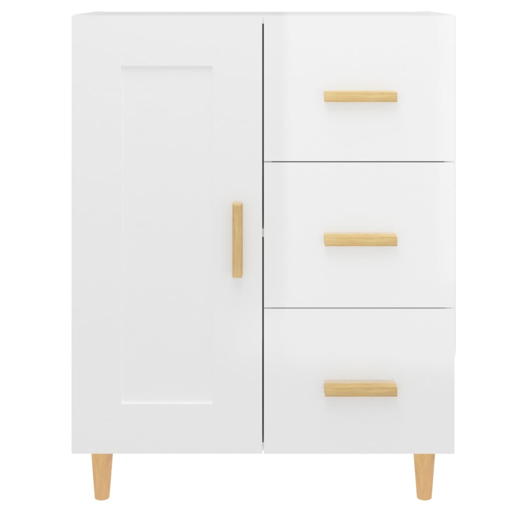 Dressoir 69,5x34x90 cm bewerkt hout hoogglans wit is nu te koop bij PeponiXL, paradijselijk wonen!
