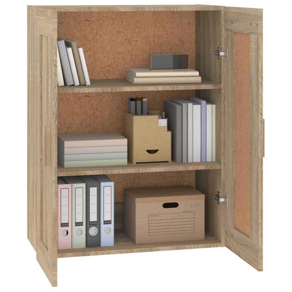 Wandkast 69,5x32,5x90 cm bewerkt hout sonoma eikenkleurig is nu te koop bij PeponiXL, paradijselijk wonen!