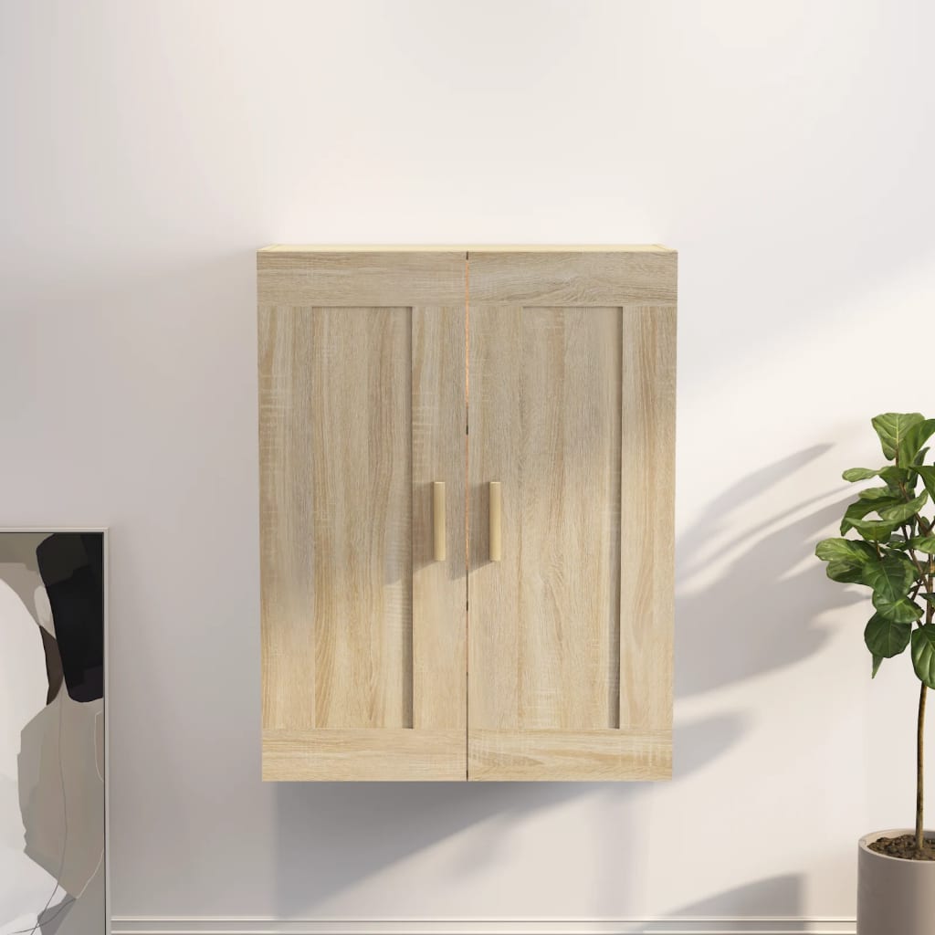 Wandkast 69,5x32,5x90 cm bewerkt hout sonoma eikenkleurig is nu te koop bij PeponiXL, paradijselijk wonen!