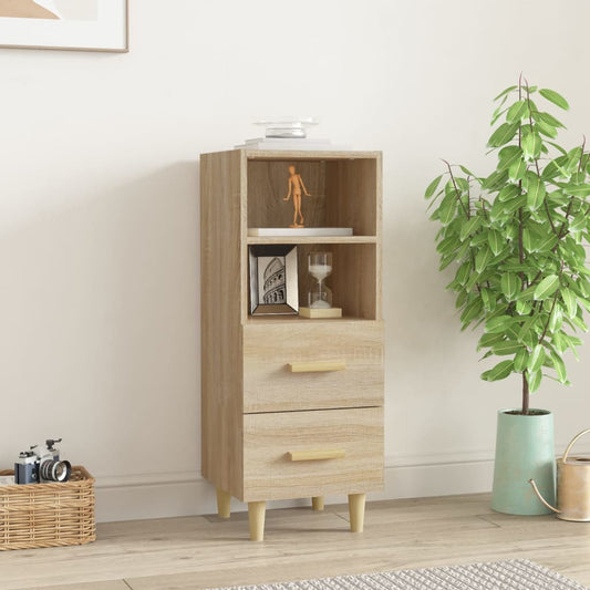 Dressoir 34,5x34x90 cm bewerkt hout sonoma eikenkleurig is nu te koop bij PeponiXL, paradijselijk wonen!