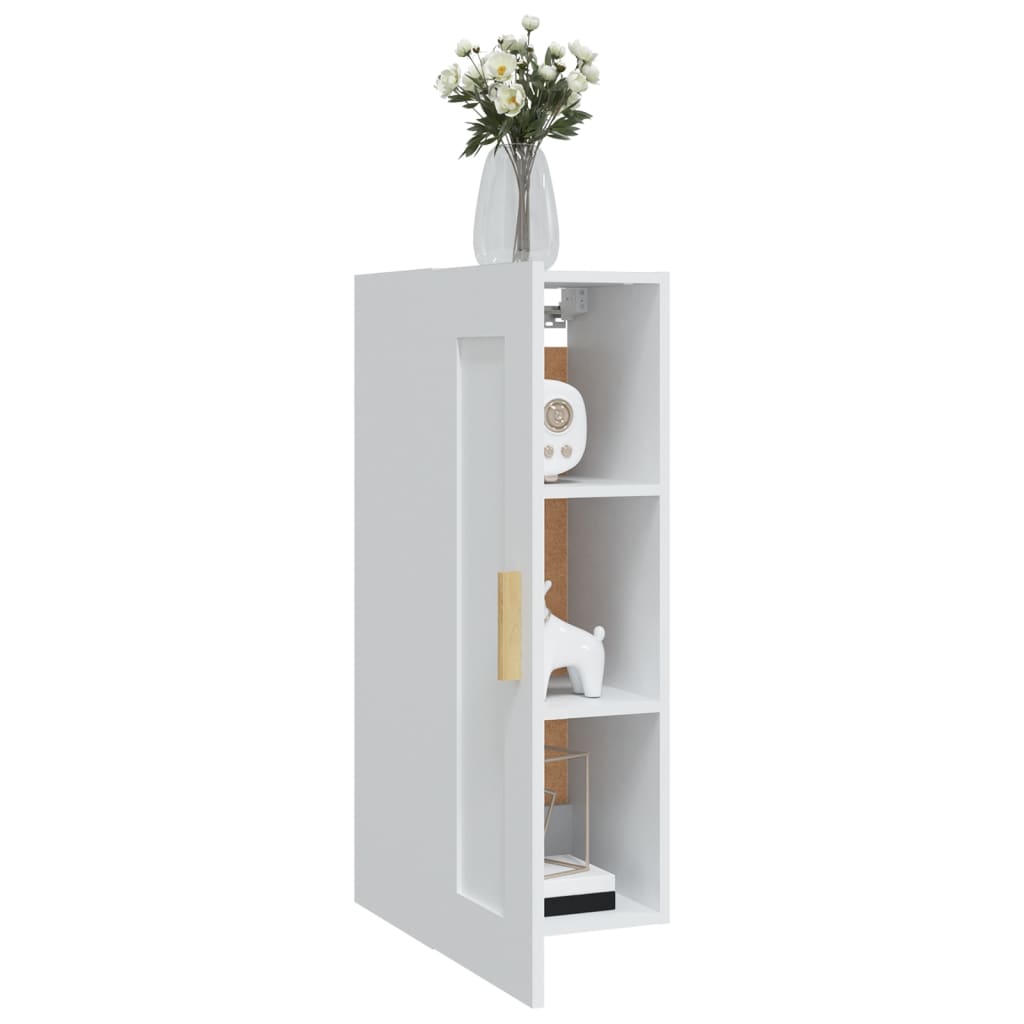 Wandkast 35x34x90 cm bewerkt hout wit