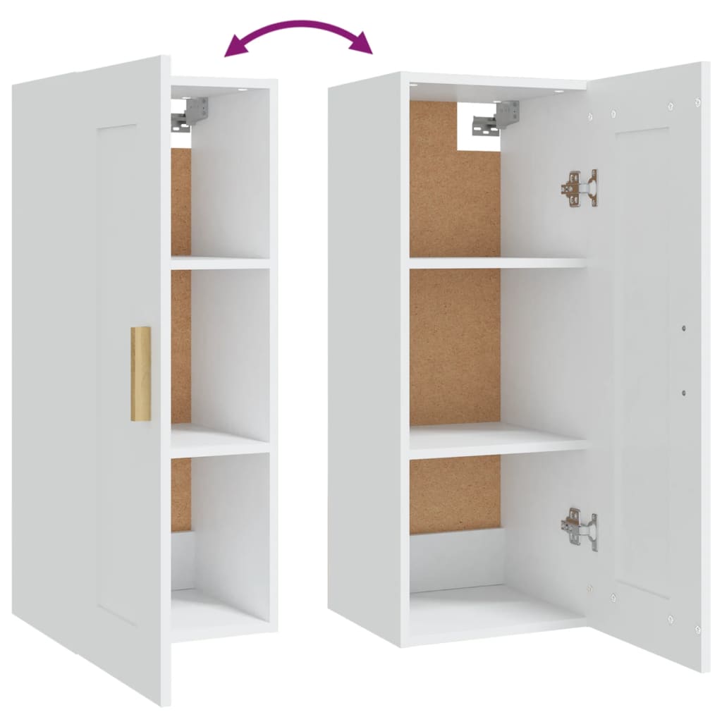 Wandkast 35x34x90 cm bewerkt hout wit