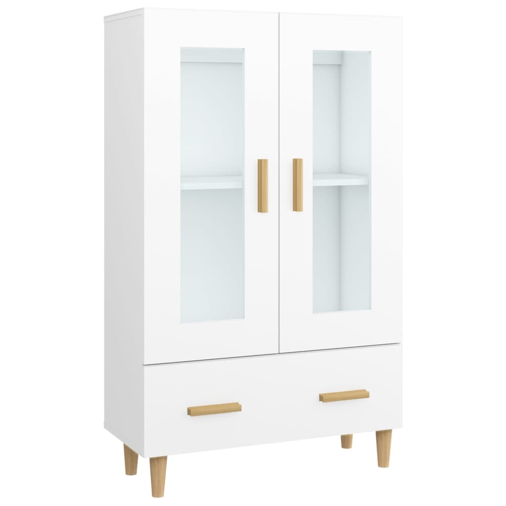 Hoge kast 70x31x115 cm bewerkt hout wit is nu te koop bij PeponiXL, paradijselijk wonen!