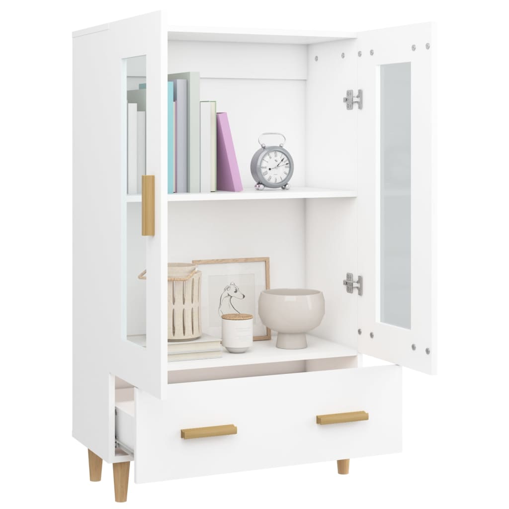 Hoge kast 70x31x115 cm bewerkt hout wit is nu te koop bij PeponiXL, paradijselijk wonen!