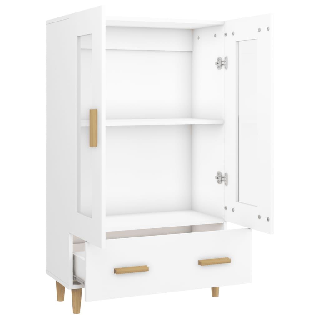 Hoge kast 70x31x115 cm bewerkt hout wit is nu te koop bij PeponiXL, paradijselijk wonen!