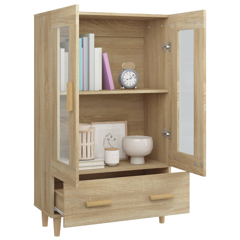 Hoge kast 70x31x115 cm bewerkt hout sonoma eikenkleurig is nu te koop bij PeponiXL, paradijselijk wonen!